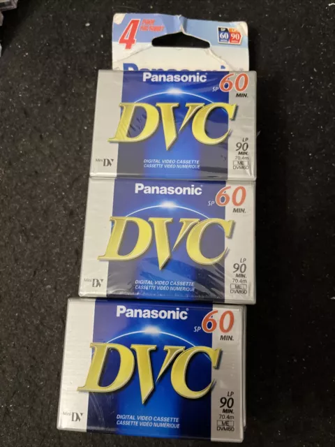 Lote de 6 Cintas Mini DV Panasonic DVC 60 MIN / LP 90MIN AY-DVM60EJ Selladas Nuevas