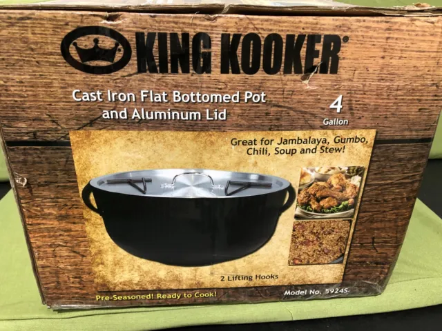 King Kooker 5924S Cast Iron Outdoor Cooking Pot, 4-Gal.