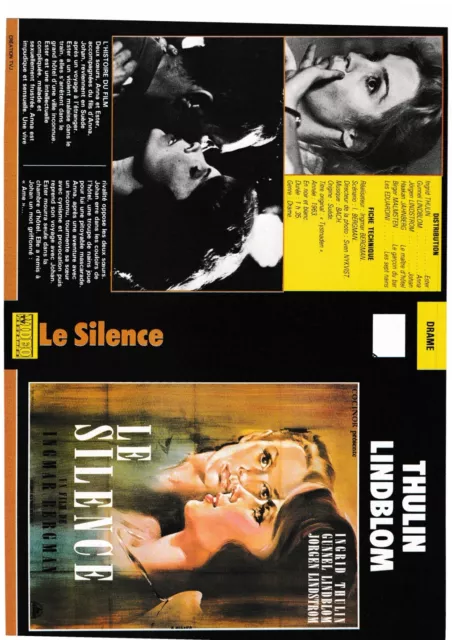 JAQUETTE VHS (seule) : LE SILENCE / LES NOUVEAUX MONTRES