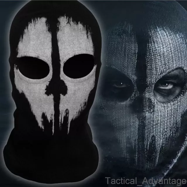 Call of Duty Ghost Knitted Balaclava Face Mask Skull Cosplay Airsoft Hood UK