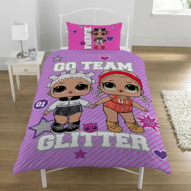 LOL Surprise Glam set biancheria da letto singola reversibile per ragazze bambini