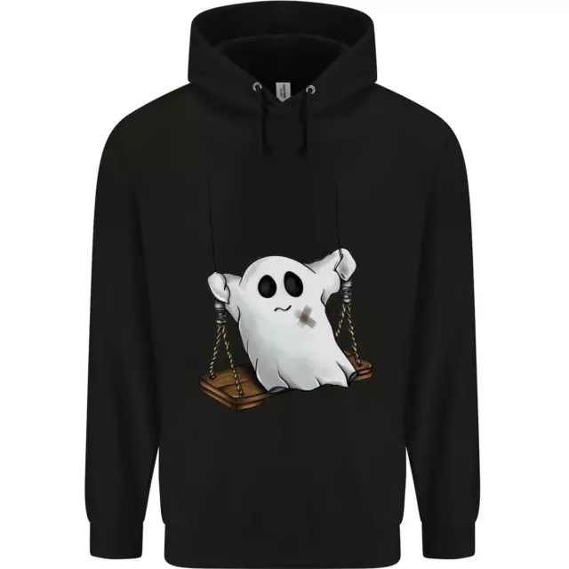 A Ghost on a Swing Halloween Funny Spirit Childrens Kids Hoodie