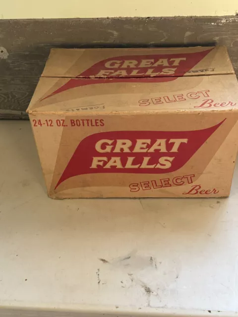 Vintage 1940-50's Great Falls Select Beer 24~ 12 oz. Bottles Cardboard Case Box