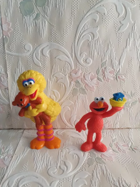 Vintage SESAME STREET Big Bird & Cookie Monster PVC Toy/Figure TYCO