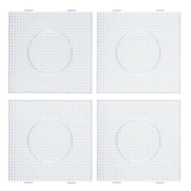 LARGE SQUARE FUSE Beads Boards for Perler Beads 4 Pcs Clear Plastic