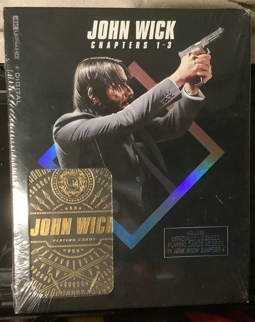 JOHN WICK TRILOGY 4K Boxset, w/Digital Codes, & PLAYING CARDS! FREE