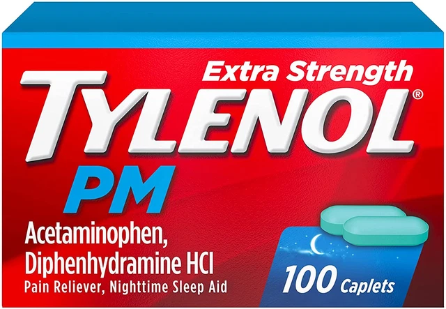 Tylenol PM Extra Strength Pain Reliever & Sleep Aid Caplets, 500 Mg Acetaminoph
