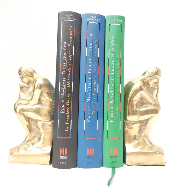 Serre-livres vintage « Le penseur », réplique Rodin en métal coulé - France