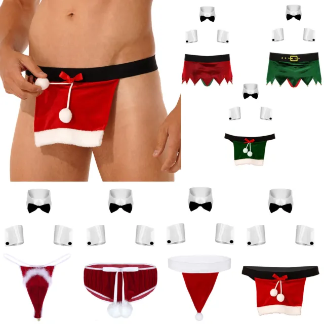 Mens Christmas Costume Role Play Lingerie Set Xmas Outfits New Years  Underwear
