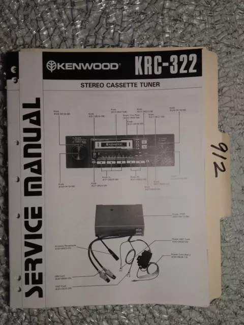 Kenwood krc-322 service manual original repair book stereo receiver tuner radio