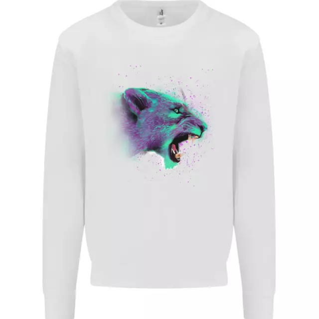 A Watercolour Lion Kids Sweatshirt Jumper