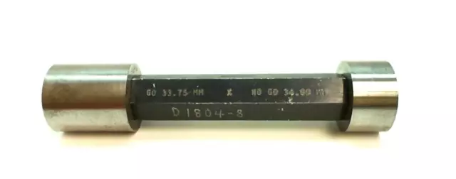 DUNDICK Smooth Plug Gage  GO 33.75mm  X  NO GO 34.00mm