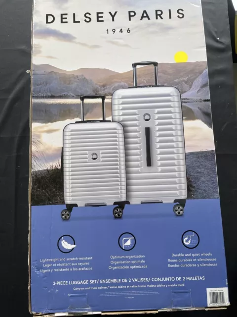 Delsey Paris 2 Piece Luggage Suitcase Spinner Hardside Set 29" & 22" BRAND NEW