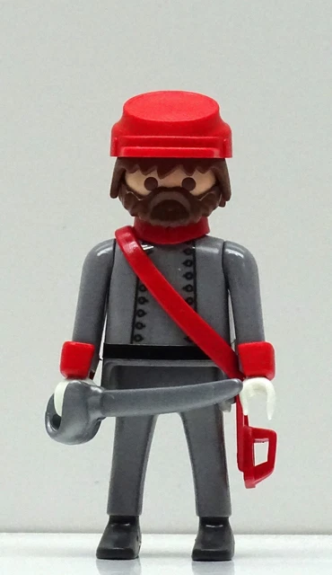 4 Soldats Zouaves + Officier D - Playmobil Guerre De Sécession ACW Custom
