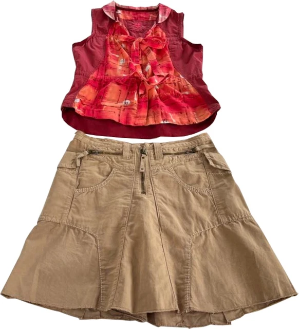 Veste Et Jupe Corset Jean Gris Marithé Et François Girbaud - Taille M, Occasion Très Bon état