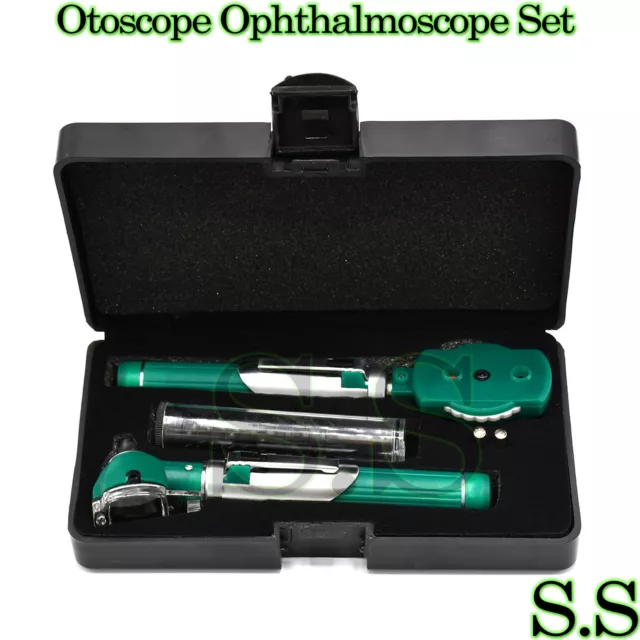 FIBER OPTIC Otoscope Ophthalmoscope Examination LED Diagnostic Green
