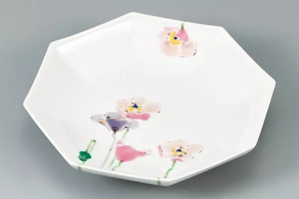 Kutani Article Porcelaine Japonais Sarving Bol Plat Taishi Kiln Coquelicot Motif