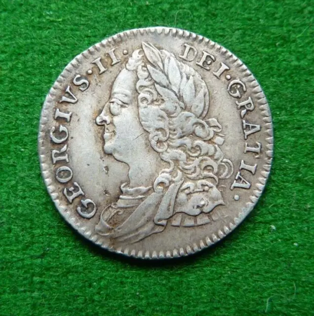 1750 George Ii Sixpence - Fine - Slightly Creased 2