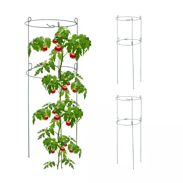 Rankhilfe 3er Set Tomatenrankhilfe Tomatenkäfig Pflanzenstütze 76 cm Gurkenturm