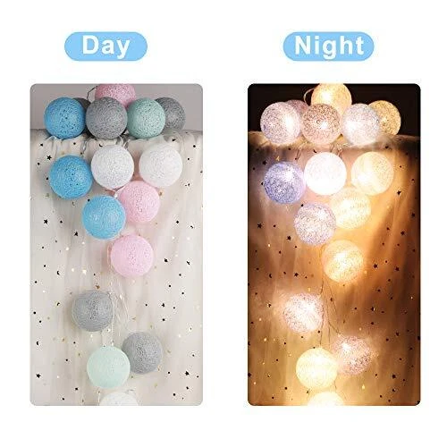 KWODE Guirlande Lumineuse Boule Coton Interieur Decoration Noël Deco 3.5M 20e...