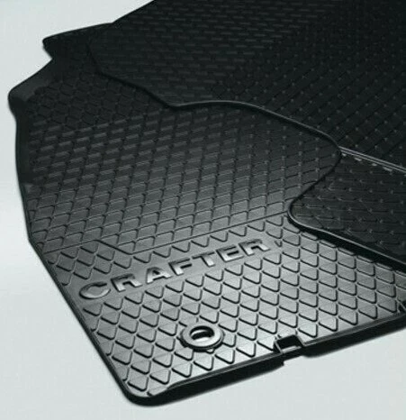 VW CRAFTER MK1 Front Rubber Floor Mats Set Black GENUINE ACCESSORY ...