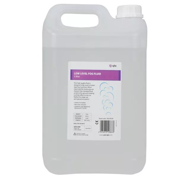 QTX Light Low Level Fog Smoke Fluid 5 Litre 5L DJ Disco Party Liquid Juice