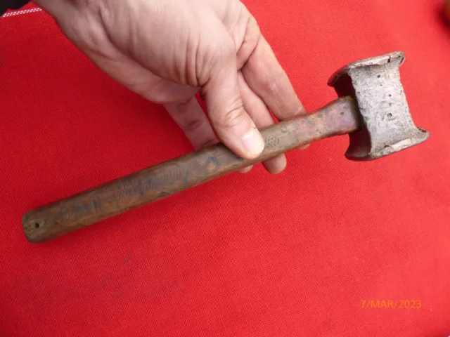 maillet marteau en cuivre outil ancien