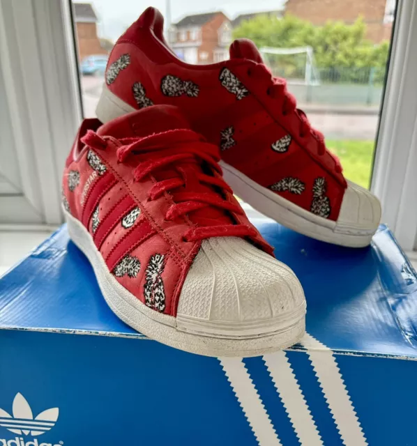 WOMAN S ADIDAS SUPERSTAR Pineapple Print Size 6 Trainers Shoes VGC