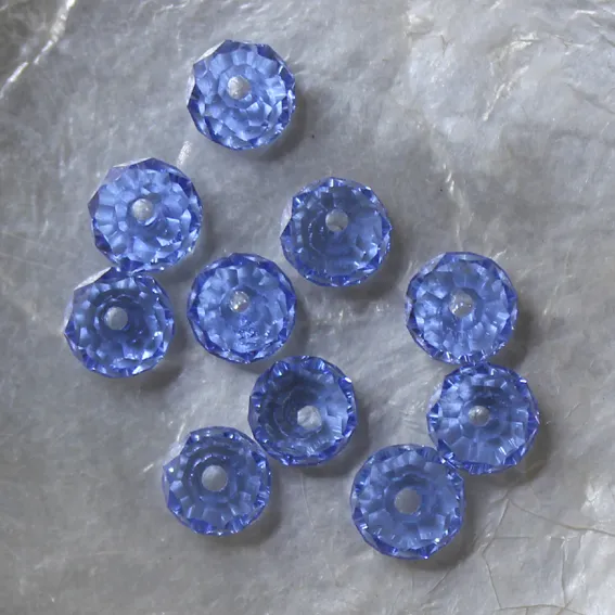 10 CITROUILLES  -  Cristal de Bohême  -  4 X 6 MM  -  BLUE SAPPHIRE