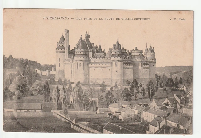 PIERREFONDS - Oise - CPA 60 - le Chateau depuis la route de Villers Cotterets