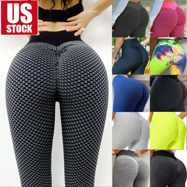 WOMEN'S BUTT LIFT Yoga Pants High Waist Leggings Ruched Workout Booty  Trousers $7.59 - PicClick
