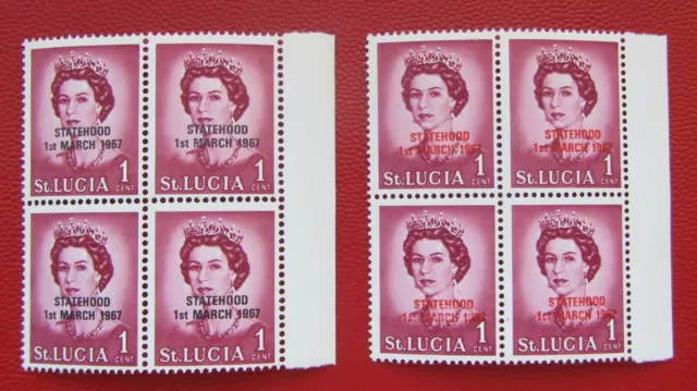 St. Lucia 1967 Statehood Overprints MNH VERY FINE