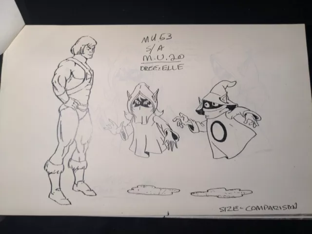 HE-MAN Animation Cel vintage  MOTU cartoon MODEL SHEET LOT Filmation 80's HM1 2