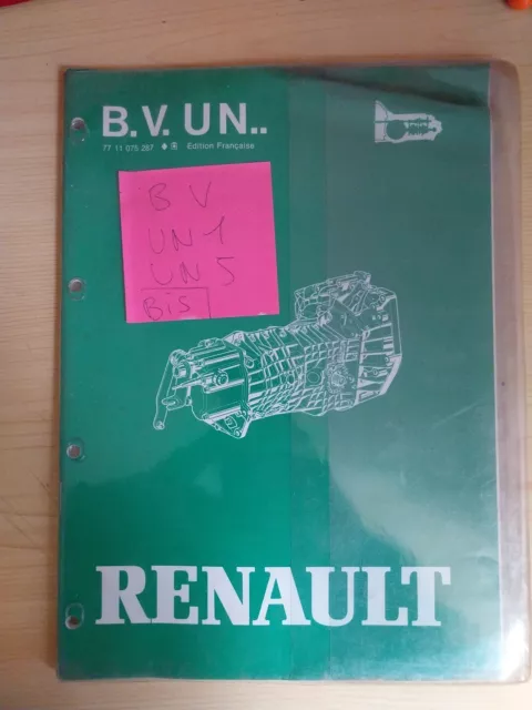 Manuel Reparation BV UN 1 UN 5 Renault 25 Master Boites Vitesses Revue Technique