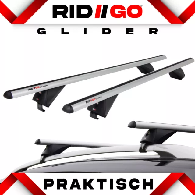 RIDIGO - Silber Alu Dachträger für - VOLVO V50 - 04-12 Offene Dachreling R-B