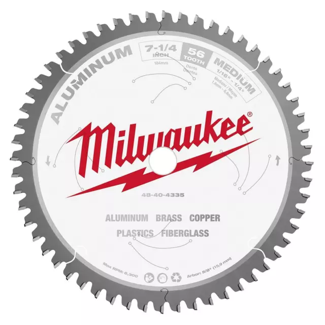Milwaukee 48-40-4335 7-1/4-Inch Aluminum Cutting Circular Saw Blade