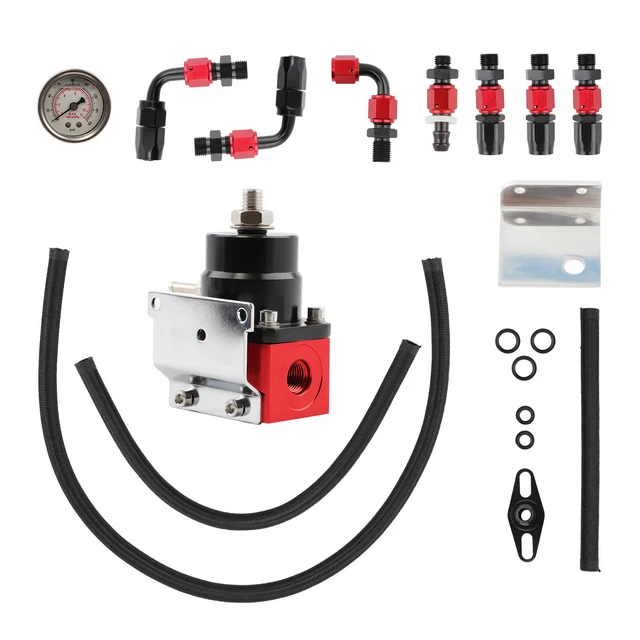 UNIVERSAL ADJUSTABLE FUEL Pressure Regulator Kit Oil AN6 Kit tuyau de ...