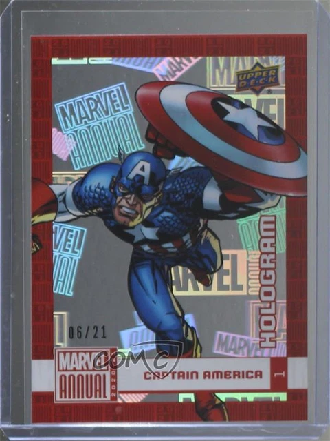 2020-21 Upper Deck Marvel Annual Hologram 6/21 Captain America #1 09q5
