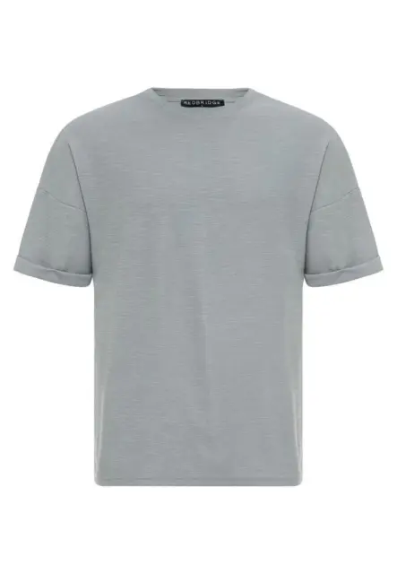 Redbridge T-Shirt per Uomo Maniche Corte Base Con Arricciate Mélange M1363