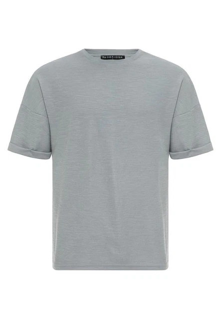 Redbridge T-Shirt per Uomo Maniche Corte Base Con Arricciate Mélange M1363