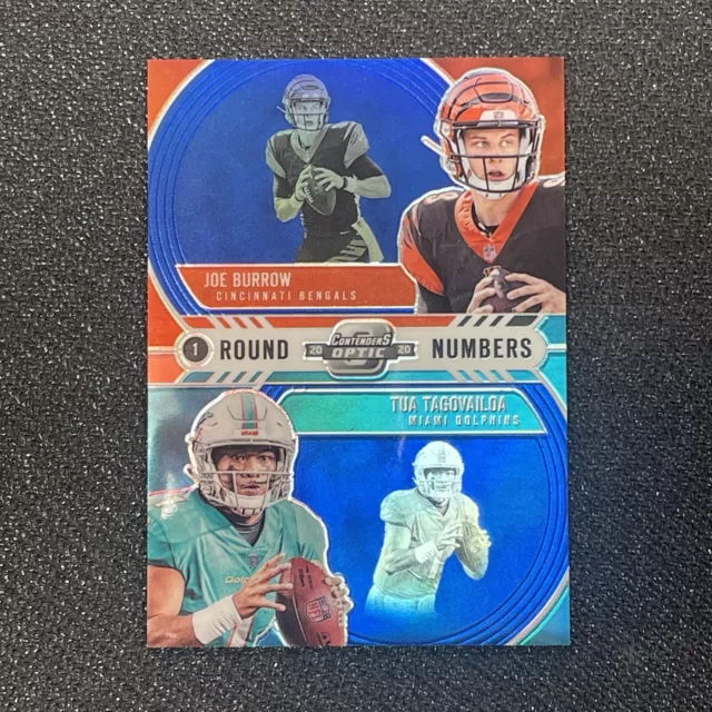 2020 Joe Burrow Tua Tagovailoa Panini Contenders Optic Blue Rookie /99 SP