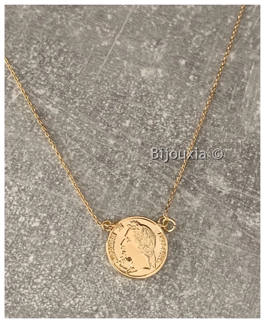Collier Chaîne Vénitienne 45 Cm Plaqué Or 18 Carats - Pendentif Rectangulaire, Sans Nickel, Fait Main