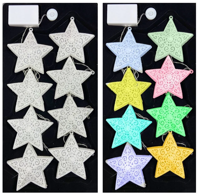 3.4m Navidad Stars Cadena de Luces Interior/Exterior de Pilas Decoración