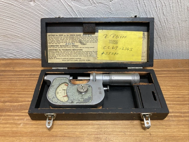 CARL ZEISS JENA .0001” Vintage Micrometer Passometer Gauge Made In ...
