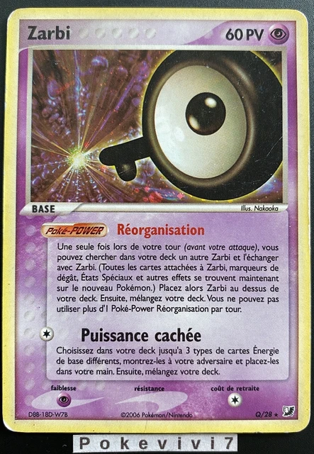Pokemon Card ZARBI Q/28 Holo Secret Block EX Hidden Forces FR