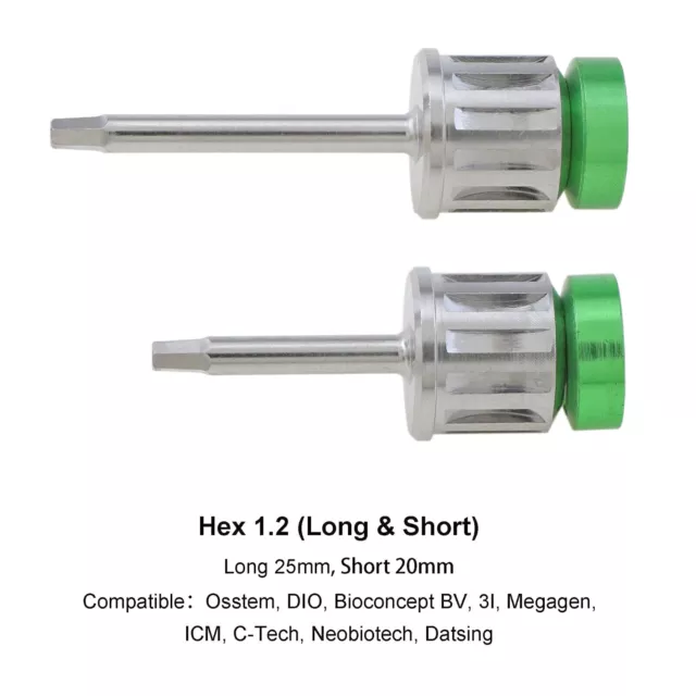 1.2 Hex Implant Drivers Hand fits Osstem 3I  Screwdrivers Long Short