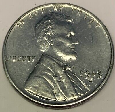 1943 D  Lincoln Steel Wheat Cent  Wartime Very Nice Looking Coin