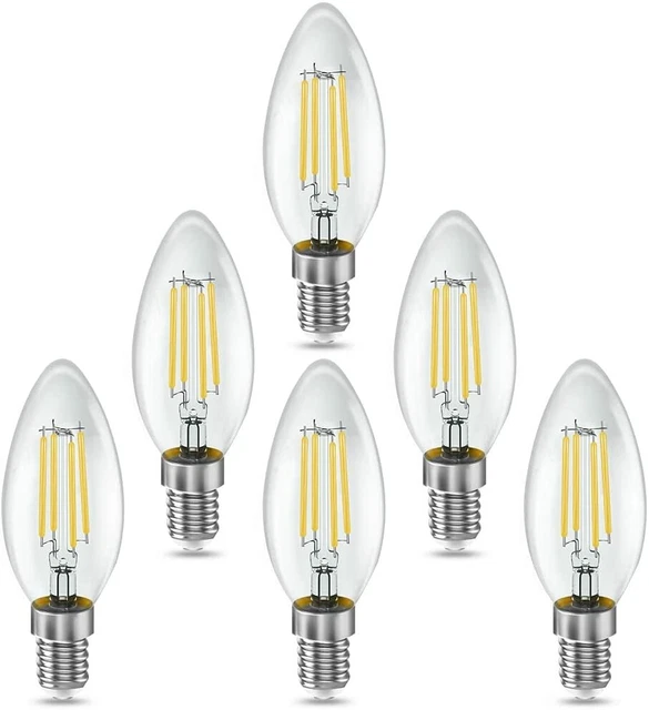 E14 LED Filament 6 x 4W Kerze Retro Glühbirne Leuchtmittel Lampe Kolben Warmweß