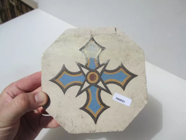 Vintage Ceramic Floor Tile Gothic Antique Old Pugin Terracotta Floral