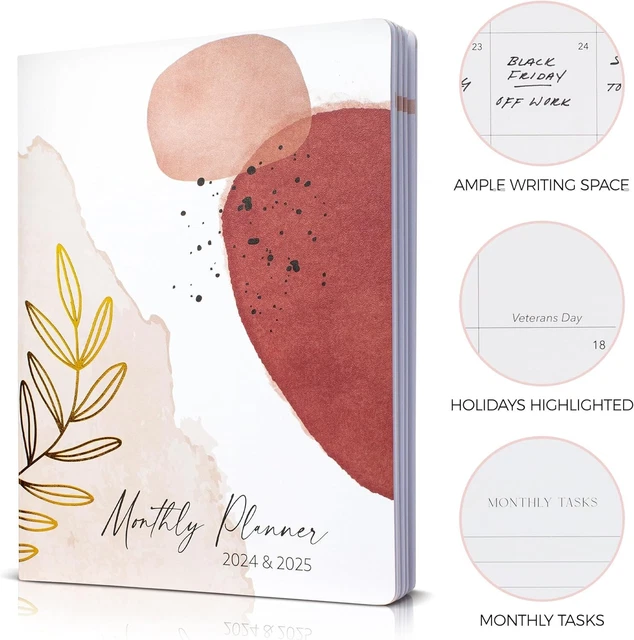20242025 MONTHLY PLANNER and Calendar Book Abstract To Do List